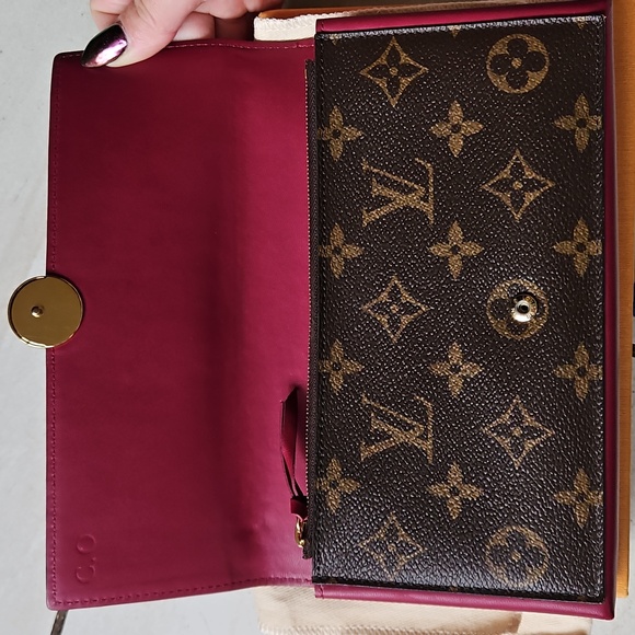 Louis Vuitton Monogram Portefeuille Flore Wallet Pink Leather Chain Insert - Picture 7 of 16